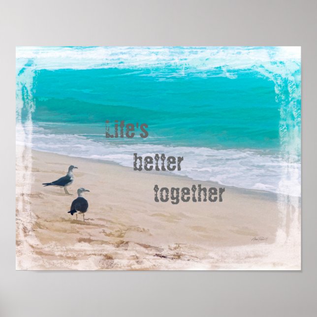 affiche de plage avec citation art original (Devant)
