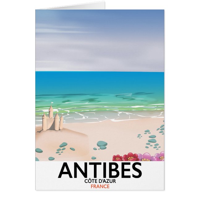 Affiche de plage d'Antibes France (Devant)