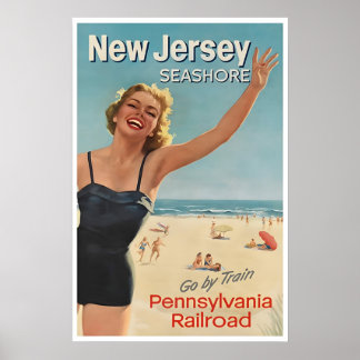 Affiche de plage d'art du New Jersey Impression vi