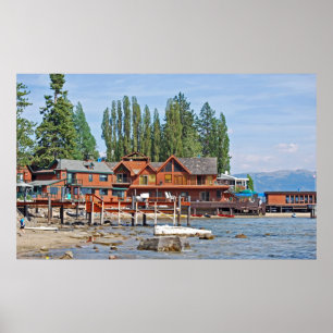 affiche de plage de bord de lac