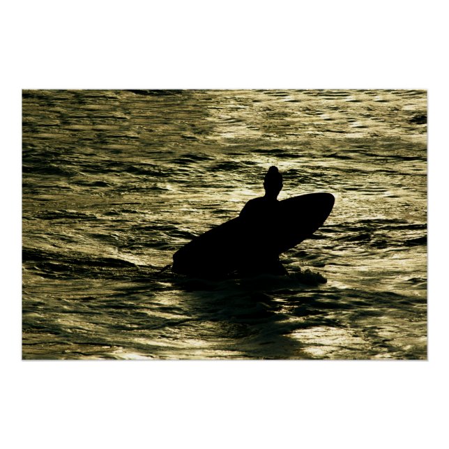 Affiche de plage de l'heure dorée de Bali Surf (Devant)