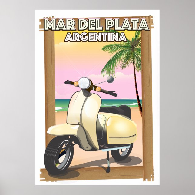 Affiche de plage de Mar del Plata Argentina (Devant)