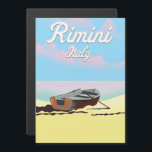 Affiche de plage de Rimini Italie<br><div class="desc">Affiche de plage de Rimini Italie d'un beau vieux bateau à rames sur la célèbre plage de sable.</div>