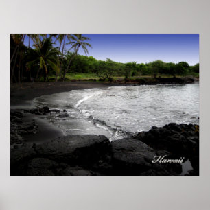 Affiche de plage de sable noir