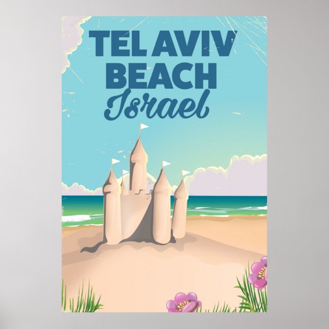 Affiche de plage de Tel Aviv Beach Israël (Devant)