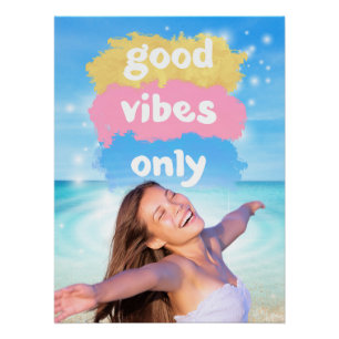 Affiche de plage inspirante 'Bonne Vibes Only'