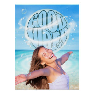 Affiche de plage inspirante Good Vibes