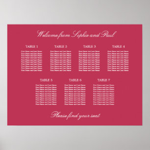 Affiche de plan de table Carmine Magenta 7