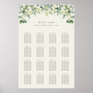 Affiche de plan de table de 24x36" 16 tables de 10