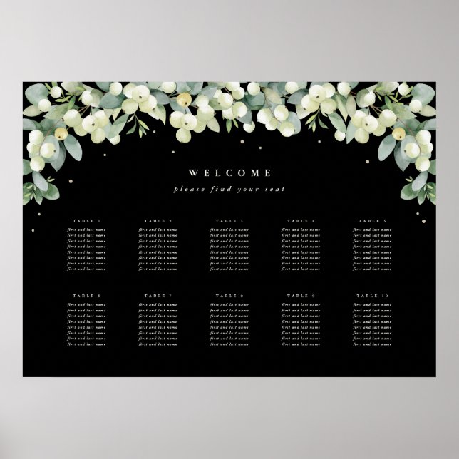 Affiche de plan de table de 28x20" 10 tables de 8  (Devant)