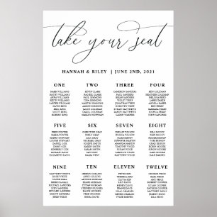 Affiche de plan de table de mariage Prenez Votre P