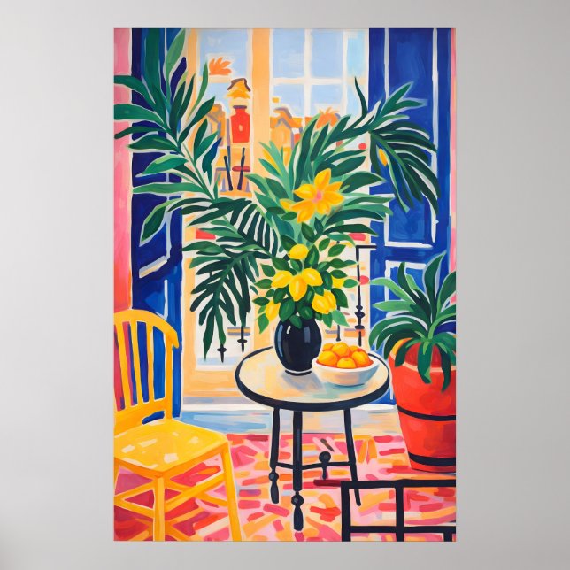 Affiche de plante botanique colorée, vibrante (Devant)