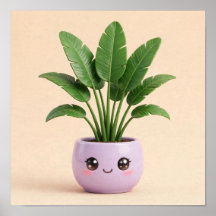 Affiche de plante intérieure Kawaii Bird of Paradi