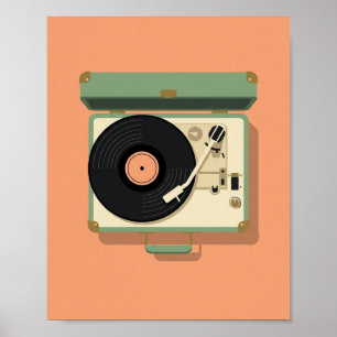 Affiche de platine rétro Musique vinyle vintage