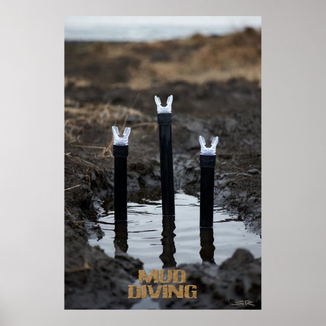 Affiche de plongée dans la boue avec titre mat (Devant)