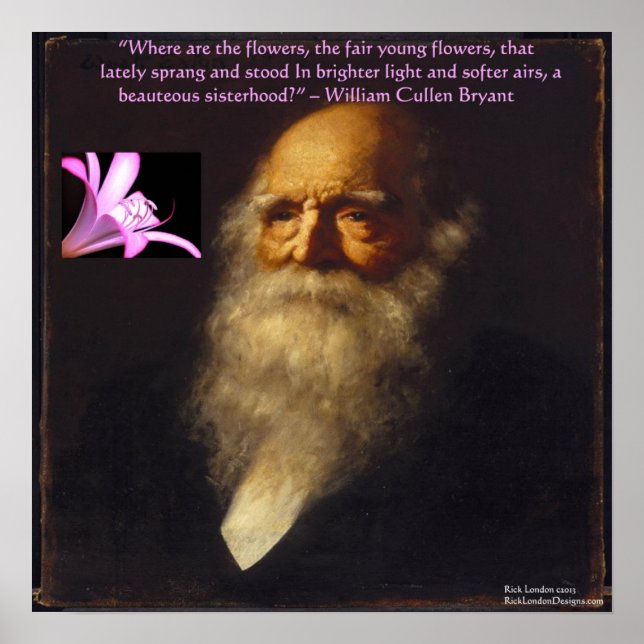 Affiche de poème de fleurs de William Cullen Bryan (Devant)