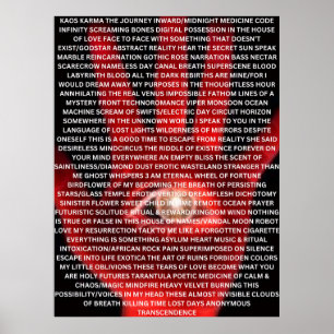 Affiche de poème originale KAOS KARMA
