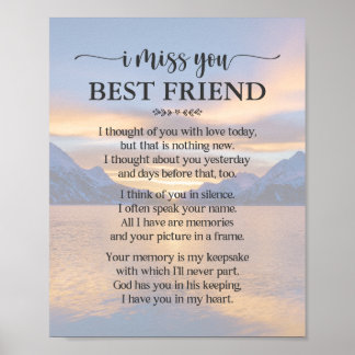 Affiche de poème pour meilleur ami « Je t'aime »