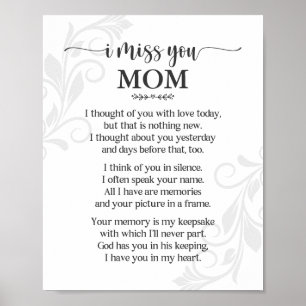 Affiche de poème « Tu me manques maman »