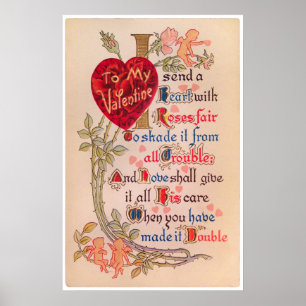 Affiche de poème vintage de la Saint-Valentin