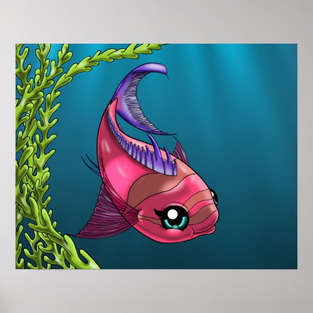 Affiche de poisson rose (Devant)