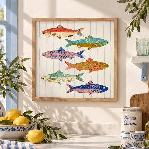 Affiche de poisson vintage pour décoration de cuis
