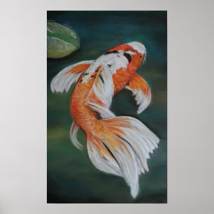 Affiche de poissons de Koi de papillon