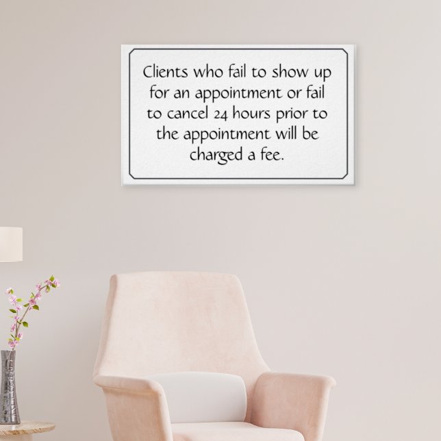 Affiche de politique d'annulation pour salon ou sp (Créateur téléchargé)