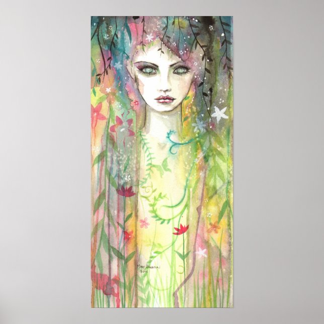 Affiche de Pop Art Abstrait Femme Fée de Jardin (Devant)