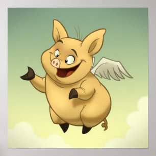 Affiche de porc de vol