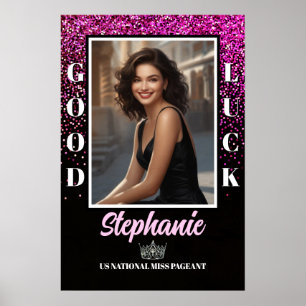 Affiche de porte de concours de beauté Pink Glimme