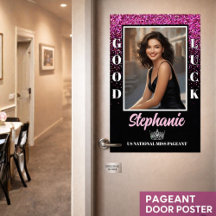 Affiche de porte de concours de beauté Pink Glimme