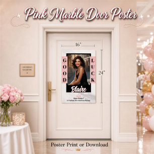 Affiche de porte de concours Marble Rose Gold Glam