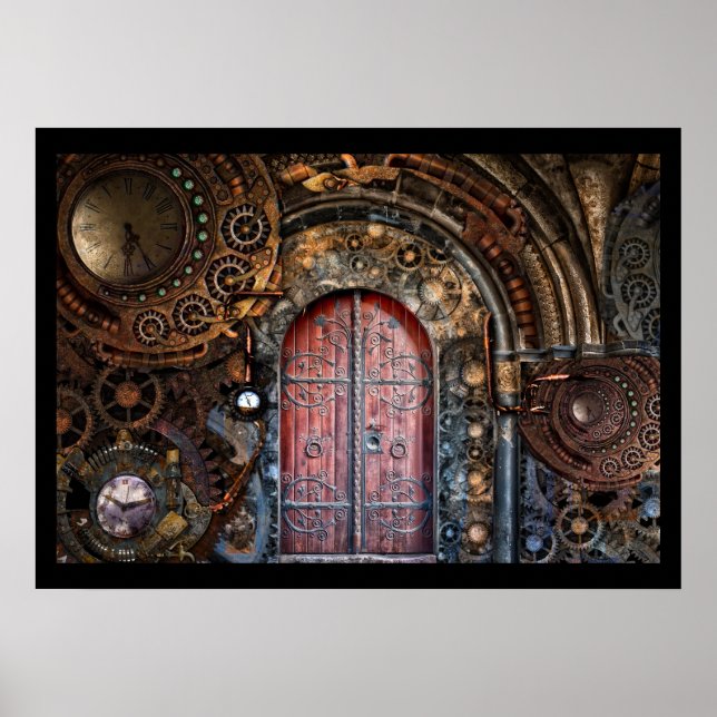 affiche de porte en steampunk (Devant)
