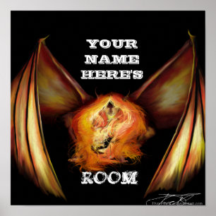 Affiche de porte personnalisée par lumière du feu
