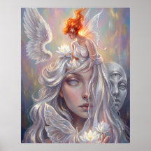 Affiche de portrait d'ange mystique