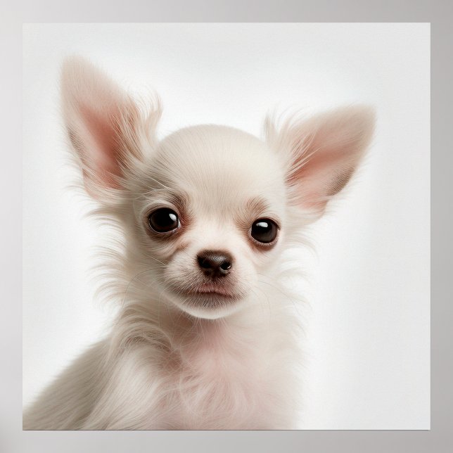 Affiche de portrait de chiot Chihuahua mignon (Devant)