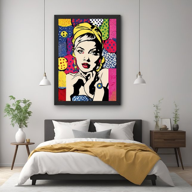Affiche de portrait de femme dans le style Pop Art (Créateur téléchargé)