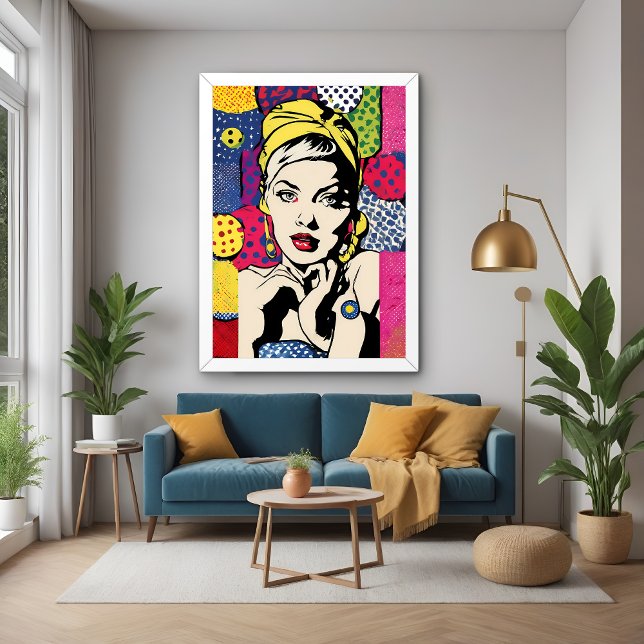 Affiche de portrait de femme rétro pop art (Créateur téléchargé)