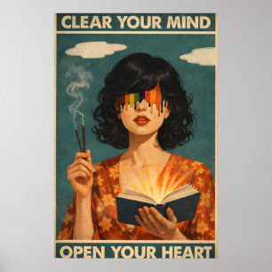 Affiche de portrait de femme surréaliste, style vi