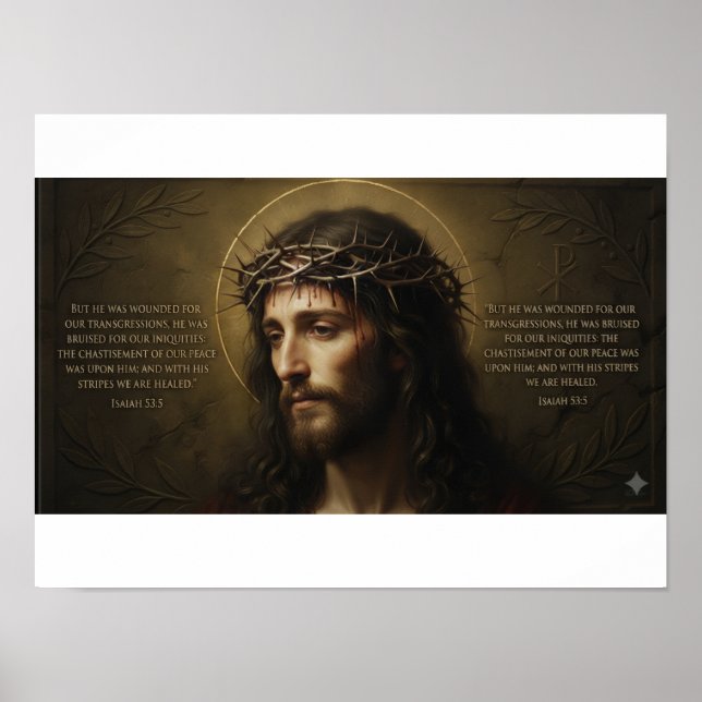 Affiche de portrait de Jésus-Christ | Art mural ch (Devant)