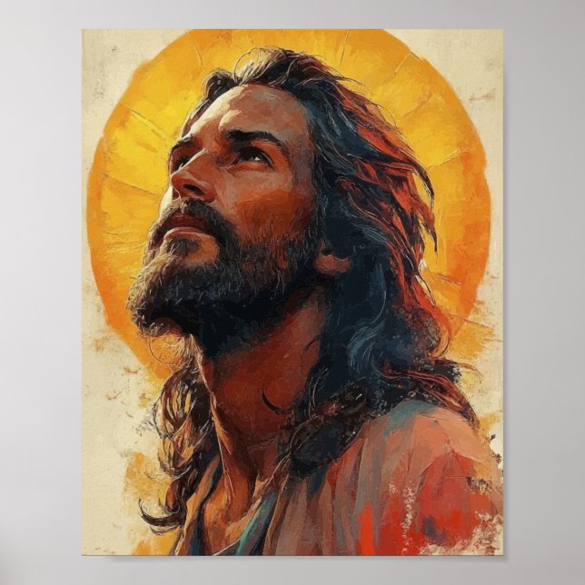 Affiche de portrait de Jésus doux – Chrétien paisi (Devant)