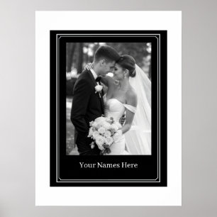 Affiche de portrait de mariage personnalisé