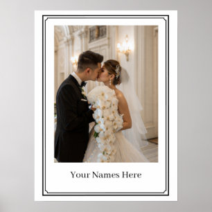 Affiche de portrait de mariage personnalisé