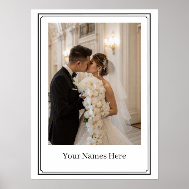 Affiche de portrait de mariage personnalisé (Devant)