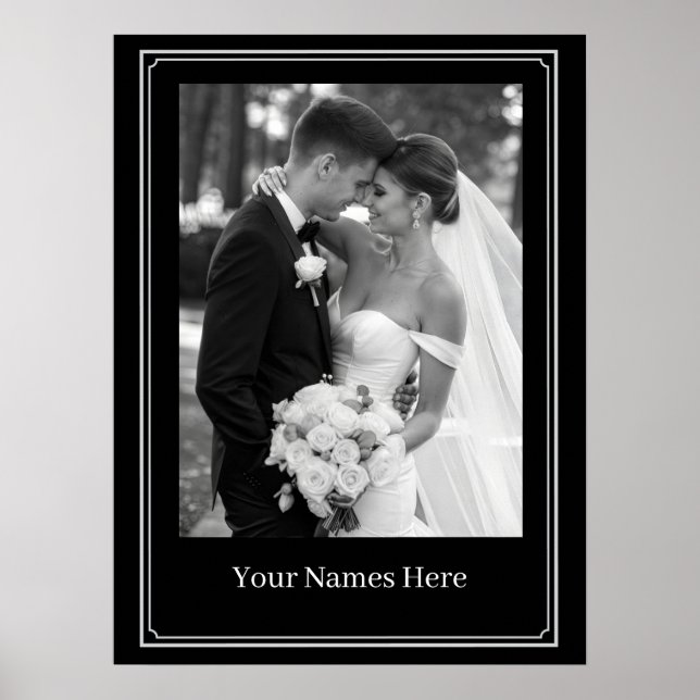 Affiche de portrait de mariage personnalisée (Devant)