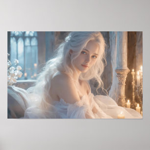 Affiche de portrait de rêverie à la bougie éthérée