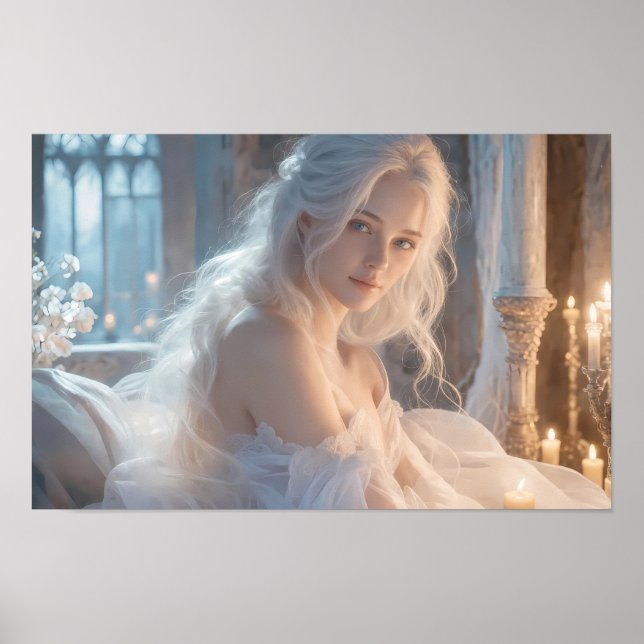 Affiche de portrait de rêverie à la bougie éthérée (Devant)
