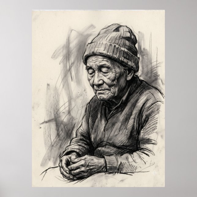 Affiche de portrait des Mains Âgées de l'Esprit de (Devant)