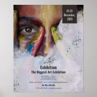 Affiche de portrait d'exposition d'art coloré, Art